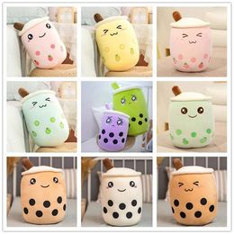 NEW!!! 25cm 35cm 50cm Plush Toys Cute Fruit Drink Stuffed Soft Pink Strawberry Milk Boba Cup Toy Bubble Tea Pillow Cushion Kids Gift Open surprise wholesale