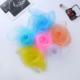 Small Square Handkerchief Solid Colour Dance performance scarve New Candy-colored Windproof Women Silk scarf 60*60cm T2I52063