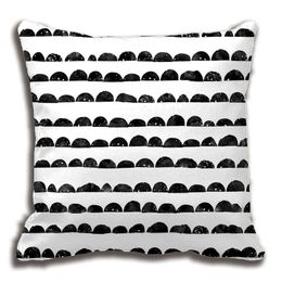 Custom Modern Black And White Stripes Scallop Pattern Throw Pillow Decorative Cushion Cover Case Customize Gift By Lvsure Cushion/Decorative