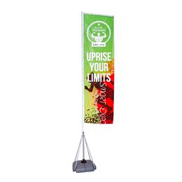 7m Adjustable Flag Pole Display/ Telescopic Flying Banner with Double Fabric Printing PE Water Tank Portable Carry Bag