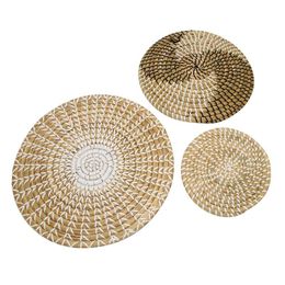 Novelty Items Handmade Hanging Wall Basket Decor(Set Of 3)Round Woven ,Boho Home Decor Trays For Bedroom,Kitchen,Living Room