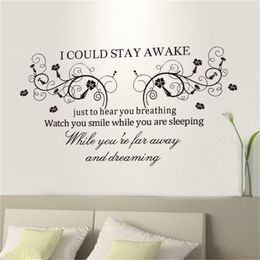 "I Could Stay Awake" PVC Removable Wall Sticker Decor for bedroom living rooms 210420