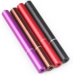 2021 Colorful Cigarette Shaped Metal Pipe Hitters Bat Hand Tobacco Smoking Filter Pipes Tube Holder Tools 78mm Length Snuff Snorter