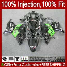 Injection Fairings For KAWASAKI NINJA ZZR 1400 CC ZX 14R 14 R ZZR1400 green stock 06-11 4No.89 ZX14R 06 07 08 09 10 11 ZZR-1400 ZX-14R 2006 2007 2008 2009 2010 2011 OEM Bodys