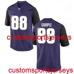 Stitched 2020 Men's Women Youth Drew Sample Washington Huskies Purple NCAA Football Jersey Custom any name number XS-5XL 6XL