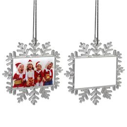 Sublimation Blank Snowflake Pendants Christmas Ornaments Thermal Transfer Printing Blanks Ornament White Customised DIY Tree Decor 4954 Q2