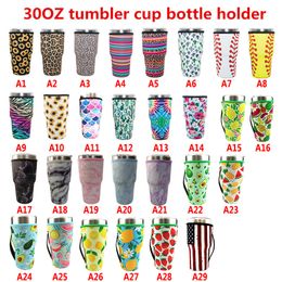 30oz Tumbler Sleeve 29 Styles Neoprene Cup Cover With Carrying Handle Keep Cool Anti-Freeze Bag