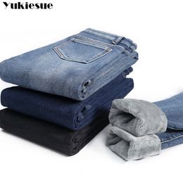 Winter Thick Plus Velvet Women High Waist Skinny Jeans Simple Fleece Warm Slim fit Stretch Ladies Casual Denim Pencil Pants 210519