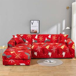 Printed Elastic Sofa Covers for Living Room Sofa Cover Couch Cover Corner L Shaped Chaise Longue Armchair Sofa Slipcover 211102