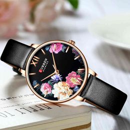 Top Luxury CURREN Women Watches Dial Ladies Fashion Quartz Wristwatch Waterproof Ultra-thin Simple Strap Waterproof Reloj Mujer 210517