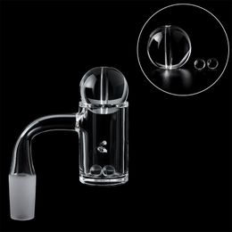 Bevelled Edge Auto Spinner Smoking Quartz Banger With Glass Bubble Carb Cap Marble Pearls Balls 10mm 14mm 18mm Male Female Nails For Water Bongs Dab Rigs