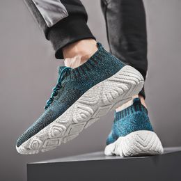 Top Fashion Atacado Knit Mulheres Mens Running Shoes Preto Azul Cinza Outdoor Jogging Sports Trainers Sneakers Tamanho Eur 36-45 Código LX21-222