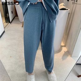 Granny autumn winter thick sweater pants capris harem women warm loose sport trousers casual streetwear Q0802