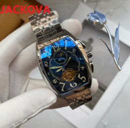 mens solid fine stainless steel watch business Mechanical automtaic movement moon phase skeleton highend Self-wind Fashion Wristwatches Relogio Masculino