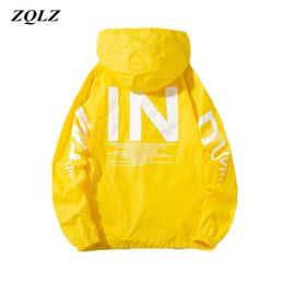 ZQLZ Women Windbreaker Jacket Fashion Print Letter Hooded Basic s Plus Size 5xl Coats Female