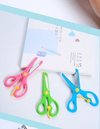 Office Culture Education Cutting Children Hand-made Plastic Wrap Side Spring Students Cartoon Safety Blade Kindergarten Scissors