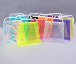 Pvc Laser Shopping Bag Transparent Plastic Handbag Colourful PackagingBag Fashion Shouder Handbags StorageBags