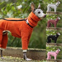 4 Colors Fleece Dog Clothes Winter Long Neck Collar Overalls Jacket For Large s Alaskan Malamut Warm Coat Jumpsuit Romper 211027