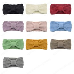 11*21 CM Children's Solid Color Knitting Warm Headband Fashion Handmade Knotted Elastic Wide Hairband Baby Clothing Decoration