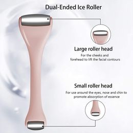 Dual ended Stainless Steel Facial Massage Roller for Face & Eye Cooling Ice Roller Dark Circles Anti wrinkles Beauty Skin Care Tools