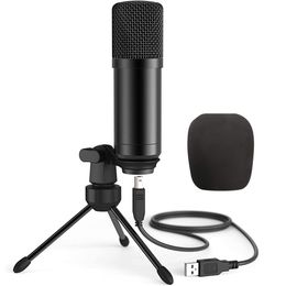 USB Microphone Computer PC Recording For Laptop MAC Windows Plug & Play Condenser With Tripod Stand For YouTube