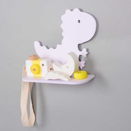 Wall Decor PVC material Dinosaur Shelf Rack Clapboard Animal Wall Shelves PVC Density Wall Hanger for Children Room Decoration 210705