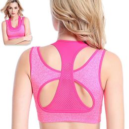 Gym Clothing Ly Fake Two Pieces Shockproof Sports Bra For Running Yoga Fitness FMS19