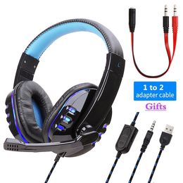 LED Light Gaming Over ear Headset Gamer casque Deep Bass Game Headphones Earphone for Computer PC PS4 XBox audifonos gamer fones