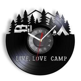 Wall Clocks Live Love Camp Summer Camping Modern Design Clock Watch Camper Mave Cave Decor Glamping Adventure Vintage Timepieces