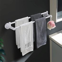 Towel Racks Double-pole Rack Punching-free Bathroom Sucker Bar Nordic Simple Creative Shelf