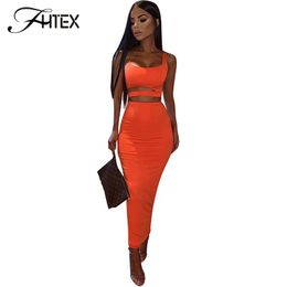 Skirts Sexy Hollow Out Tank Camis And Pencil Skirt Two Piece Set Women Skinny Bodycon Maxi 2 Fitness Long Suit