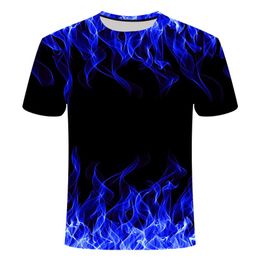 red flame Canada - Men's T-Shirts Fashion Blue Green Red Purple Flame 3D Printed T Shirt Unisex Streetwear Short Sleeve O'Neck Male Oversized T-Shirt 6XL