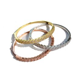 Charm Bracelets 08 Sparkle Copper Micro Inlay Six Diamond Small Flower Long Bracelet Three Colours