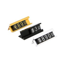 Counter Top Adjustable Price Tags Kit $ Euro Car Jewelry Clothes Numberal Digit Display Cube Sign Label Alloy Board Stand Frame