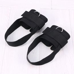 Ankle Support 2pcs Strap Padded D-ring Cuffs For Gym Workouts Cable Machines Buand Leg Weights Exercises (Black)