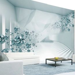 Custom Any Size Mural Wallpaper Modern 3D Stereo Space Fashion Crystal Ball Painting Living Room Sofa Waterproof