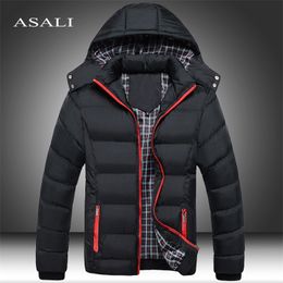 Winter Men's Thick Coats Hooded Parkas Mens Jackets Warm Breathable Coat Male Overcoat Mens Brand Clothing 5XL 210818
