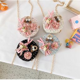 Girl chain crossbody rabbit Decoration handbag Woollen bag children princess bags kids purse
