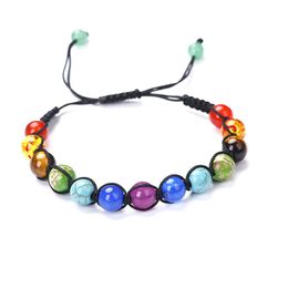 8mm Natural Stone Rope Braided Handmade Healing Bead Charm Bracelets Yoga Energy Jewellery For Women Men Lover