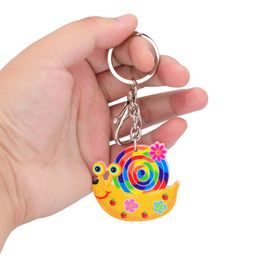 Cute Cartoon Acrylic Keychains Creative Snail Animal Key Chain Jewelry For Women Kids Girls Gift Car Accessory