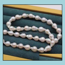 Beaded Necklaces & Pendants Jewelry 7-8Mm Baroque White Natural Pearl Necklace 36Cm Bridal Gift Choker Wholesale Of Semi-Finished Products D