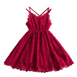 Summer Girls Dress Birthday Party Princess Dress Lace Thin Kids Ball Gown Elegant Children Casual Dress Size Teenager Prom 2-6T Q0716