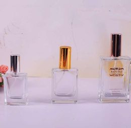 2021 100ml Transparent Glass Perfume Bottle Gold Silver Colour Atomizer High-grade Spray Bottle Thick Bottom Big Capacity