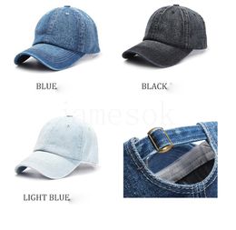 Denim Baseball Caps Summer Boys Girls For Children Solid Cowboy Snapback Dad Hat Curved eaves Cap DB818