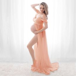 妊娠中の女性用の写真プロップガウンドレス写真撮影のためのマタニティドレスシフォン妊娠ドレス