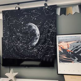 Boutique Space Tapestry Wall Starry Sky Galaxy Planet Bohemian Hanging 210609