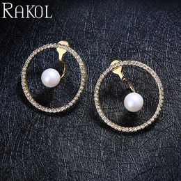Stud Korean Fashion Geometric Ring Zircon Imitation Pearl Women Earrings Party Girl Dress Accessories Personalized Ear JewelryRE51100