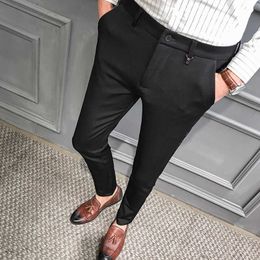 Business Dress Pants Men Classic Formal Wedding Suits Pants Casual Slim Office Social Streetwear Trousers Pantalon Homme 210527