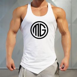 New Summer Tank Top Men Canotte Bodybuilding Gyms Stringer Muscle tanktops Sleeveless shirt Vest Undershirt 210421