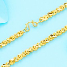 45cm Clavicle Short Women Necklace Chain 18K Yellow Gold Filled Fashion Jewelry Gift